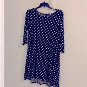 Nina Leonard black/white polka dot dress XL